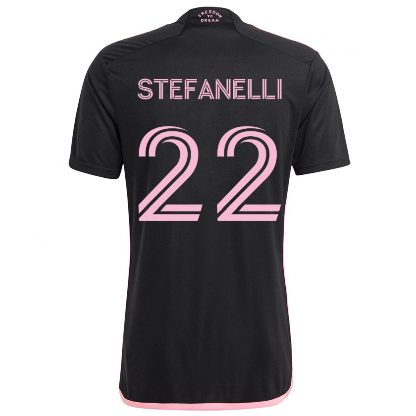 Kandiny Kinder Nicolás Stefanelli #22 Schwarz Auswärtstrikot Trikot 2024/25 T-Shirt