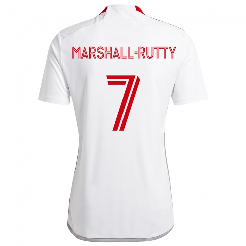 Kandiny Kinder Jahkeele Marshall-Rutty #7 Weiß Rot Auswärtstrikot Trikot 2024/25 T-Shirt