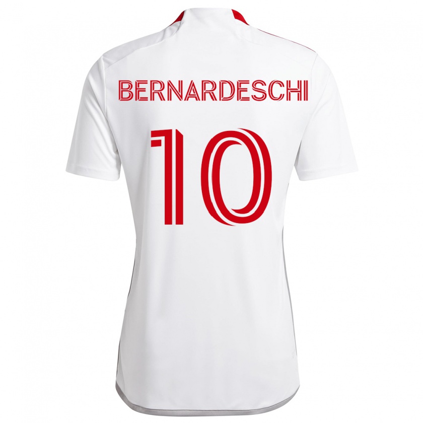 Kandiny Kinder Federico Bernardeschi #10 Weiß Rot Auswärtstrikot Trikot 2024/25 T-Shirt