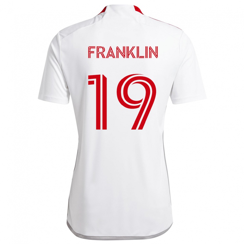 Kandiny Kinder Kobe Franklin #19 Weiß Rot Auswärtstrikot Trikot 2024/25 T-Shirt