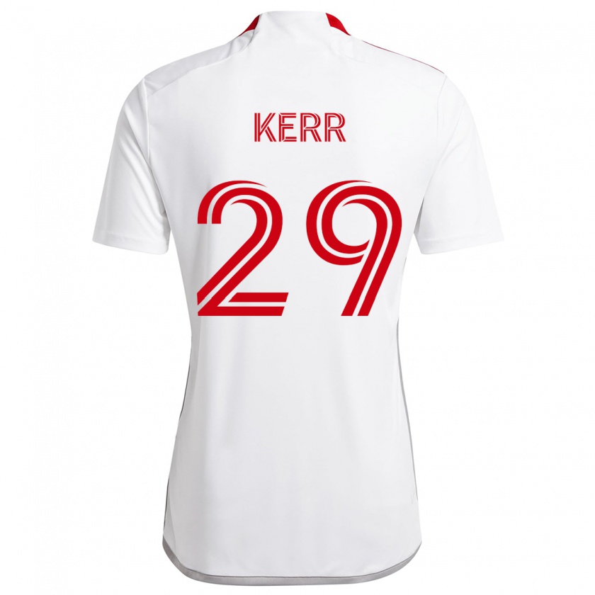 Kandiny Kinder Deandre Kerr #29 Weiß Rot Auswärtstrikot Trikot 2024/25 T-Shirt