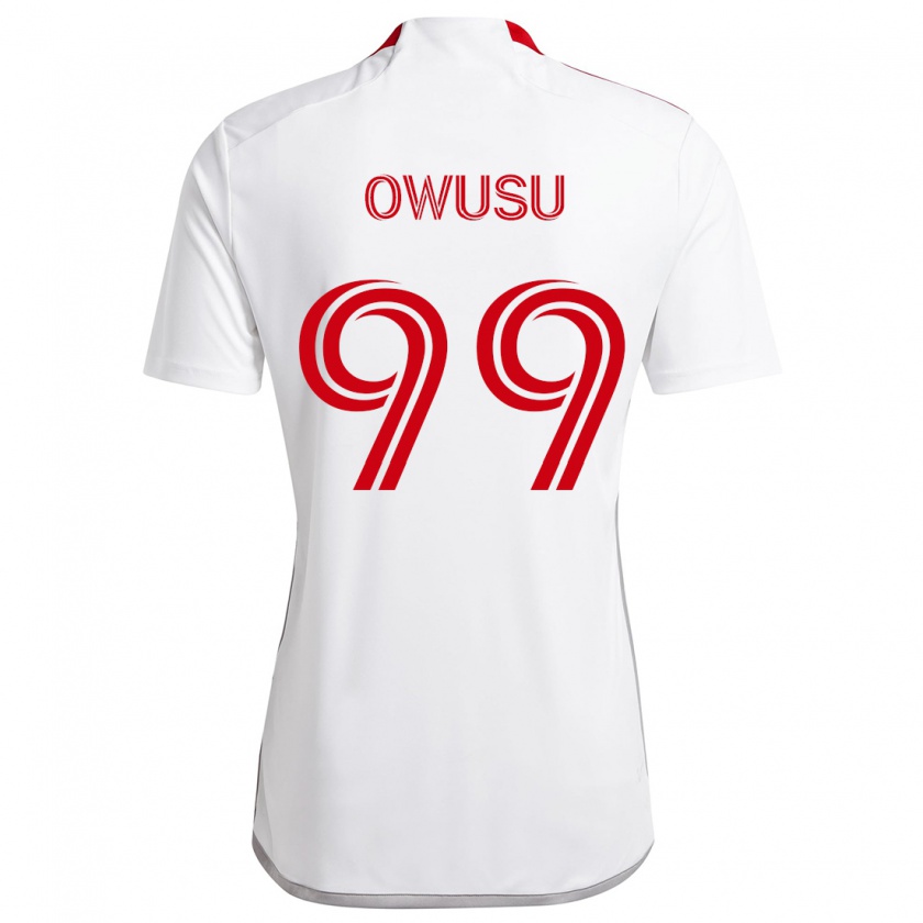 Kandiny Kinder Prince Osei Owusu #99 Weiß Rot Auswärtstrikot Trikot 2024/25 T-Shirt