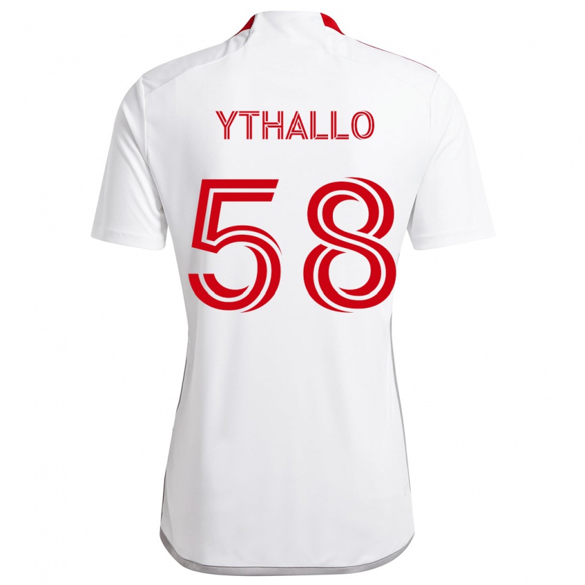 Kandiny Kinder Ythallo #58 Weiß Rot Auswärtstrikot Trikot 2024/25 T-Shirt