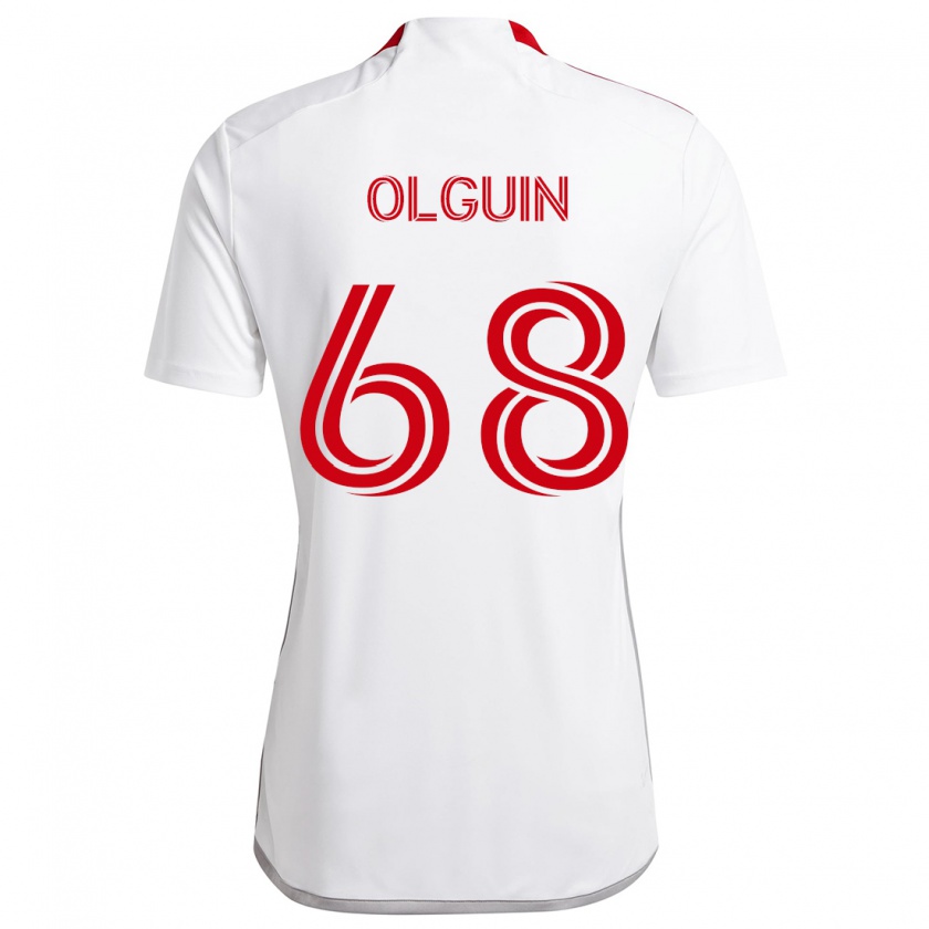 Kandiny Kinder Lucas Olguin #68 Weiß Rot Auswärtstrikot Trikot 2024/25 T-Shirt