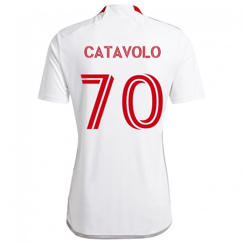 Kandiny Kinder Matthew Catavolo #70 Weiß Rot Auswärtstrikot Trikot 2024/25 T-Shirt