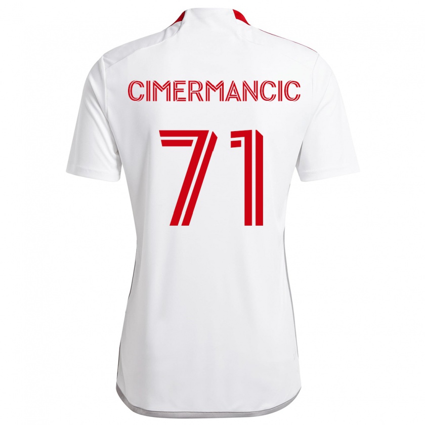 Kandiny Kinder Markus Cimermancic #71 Weiß Rot Auswärtstrikot Trikot 2024/25 T-Shirt