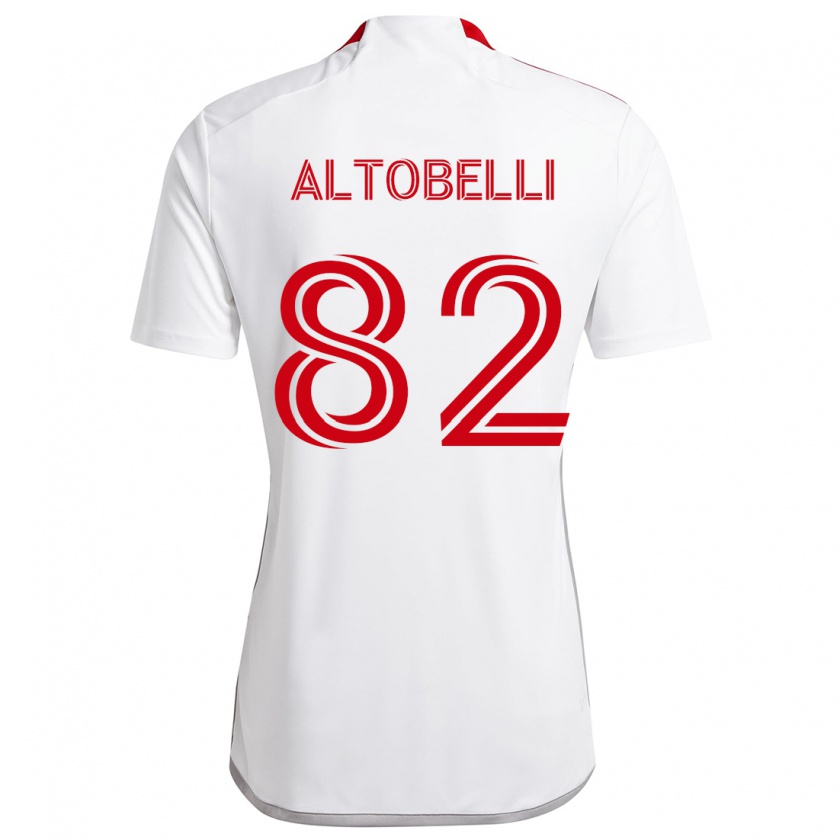 Kandiny Kinder Julian Altobelli #82 Weiß Rot Auswärtstrikot Trikot 2024/25 T-Shirt