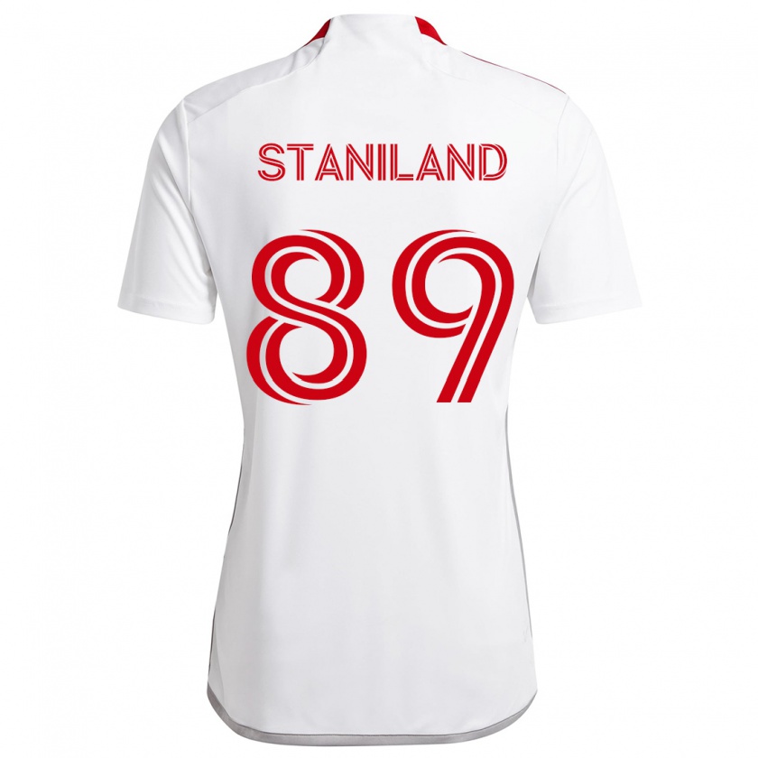 Kandiny Kinder Charlie Staniland #89 Weiß Rot Auswärtstrikot Trikot 2024/25 T-Shirt