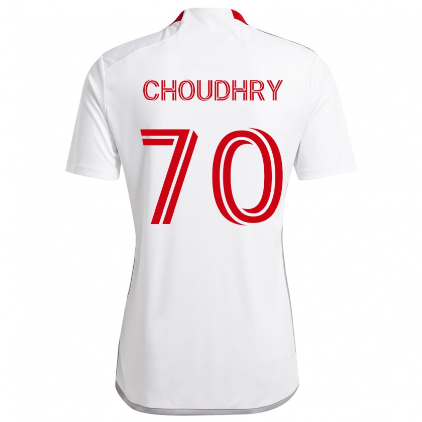 Kandiny Kinder Benjamin Choudhry #70 Weiß Rot Auswärtstrikot Trikot 2024/25 T-Shirt