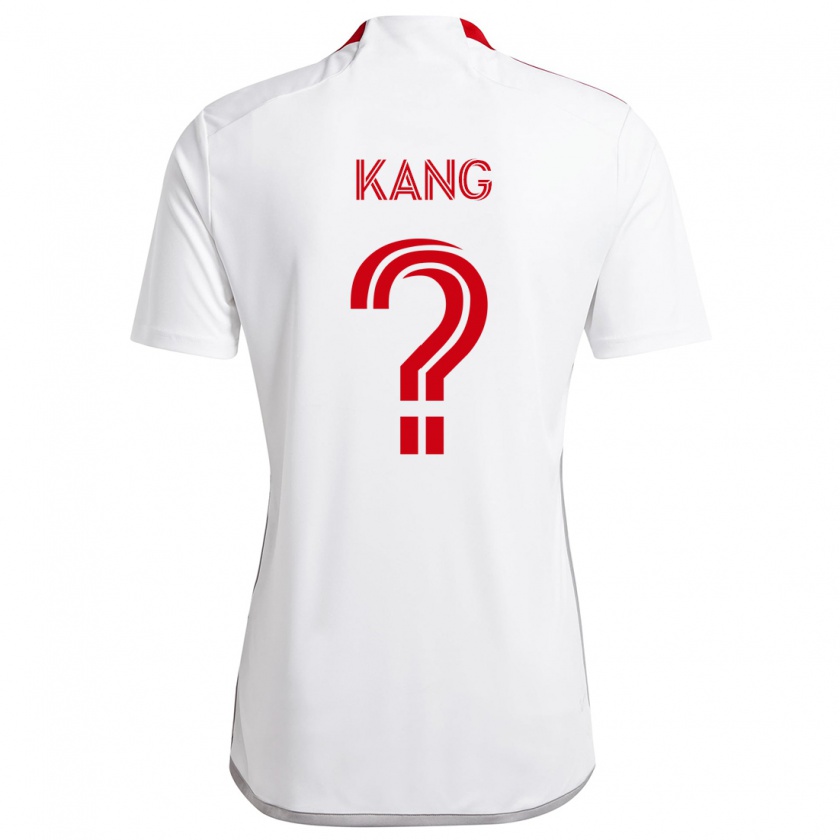 Kandiny Kinder Ethan Kang #0 Weiß Rot Auswärtstrikot Trikot 2024/25 T-Shirt