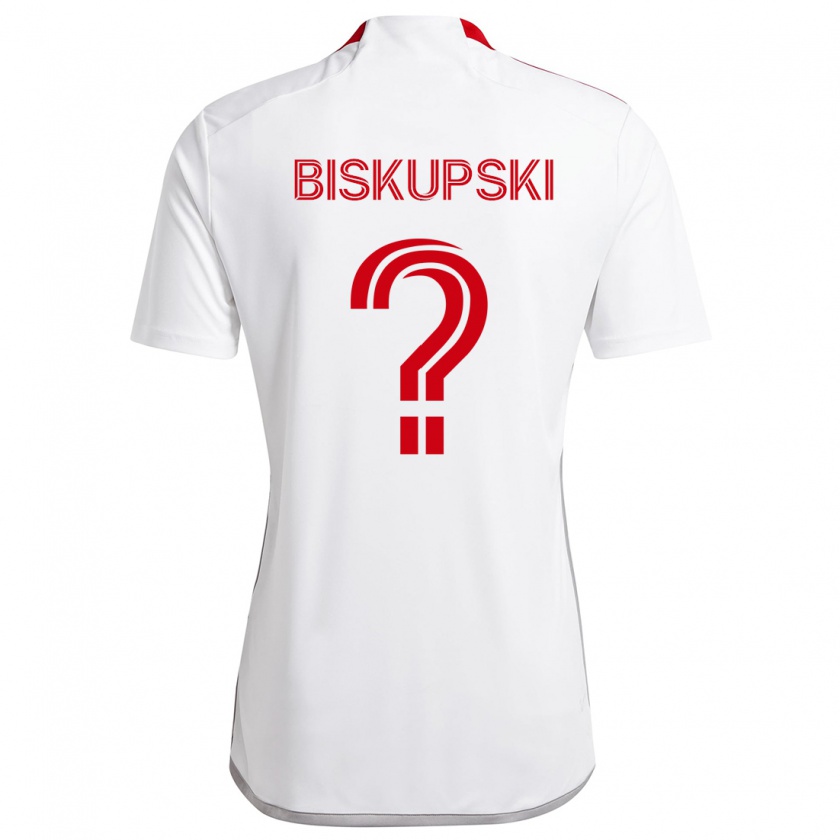 Kandiny Kinder Philip Biskupski #0 Weiß Rot Auswärtstrikot Trikot 2024/25 T-Shirt