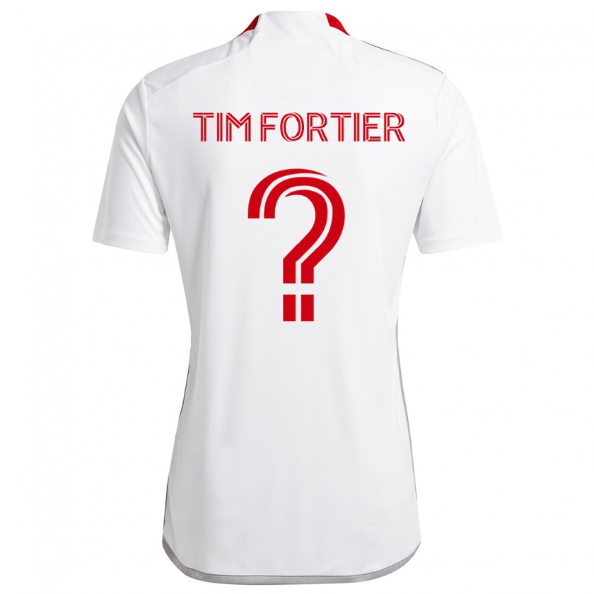 Kandiny Kinder Tim Fortier #0 Weiß Rot Auswärtstrikot Trikot 2024/25 T-Shirt