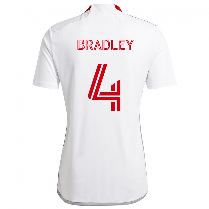 Kandiny Kinder Michael Bradley #4 Weiß Rot Auswärtstrikot Trikot 2024/25 T-Shirt