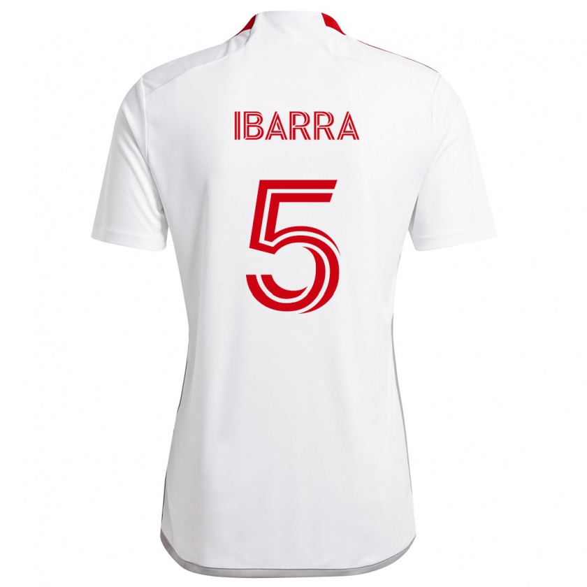 Kandiny Kinder Franco Ibarra #5 Weiß Rot Auswärtstrikot Trikot 2024/25 T-Shirt