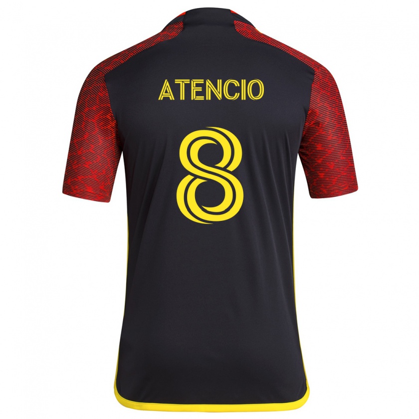 Kandiny Kinder Josh Atencio #8 Rot Schwarz Auswärtstrikot Trikot 2024/25 T-Shirt