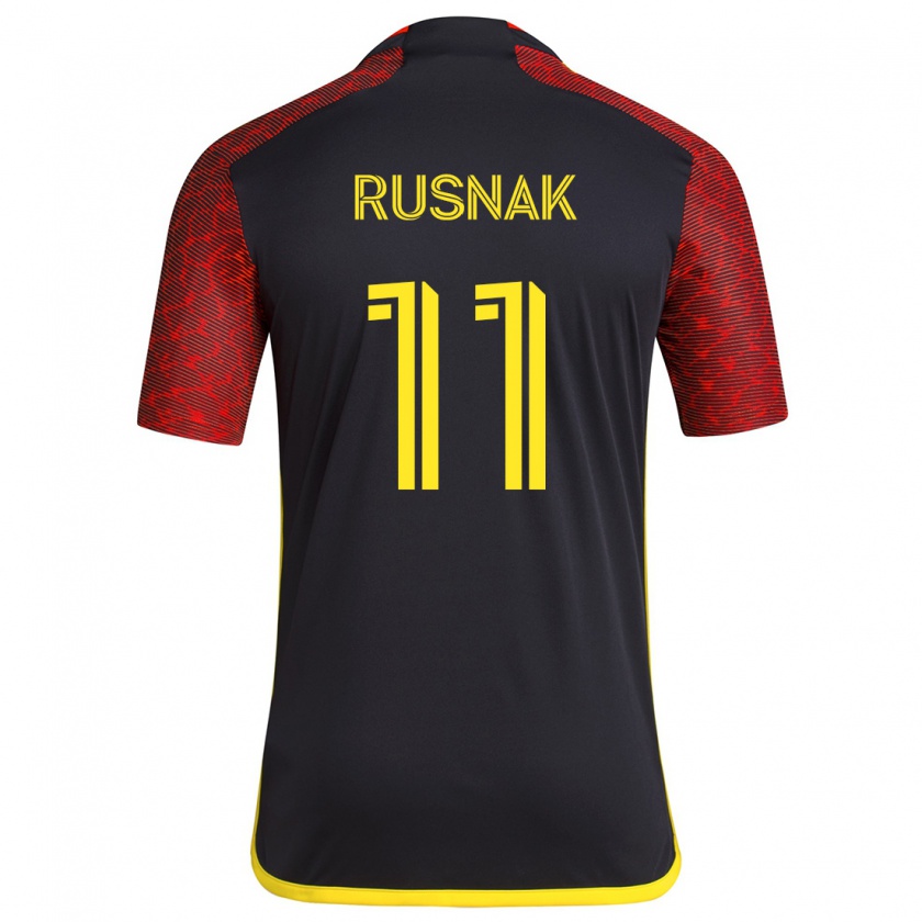 Kandiny Kinder Albert Rusnák #11 Rot Schwarz Auswärtstrikot Trikot 2024/25 T-Shirt