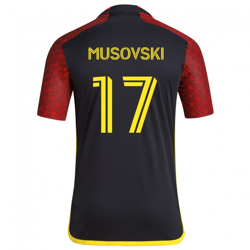 Kandiny Kinder Danny Musovski #17 Rot Schwarz Auswärtstrikot Trikot 2024/25 T-Shirt