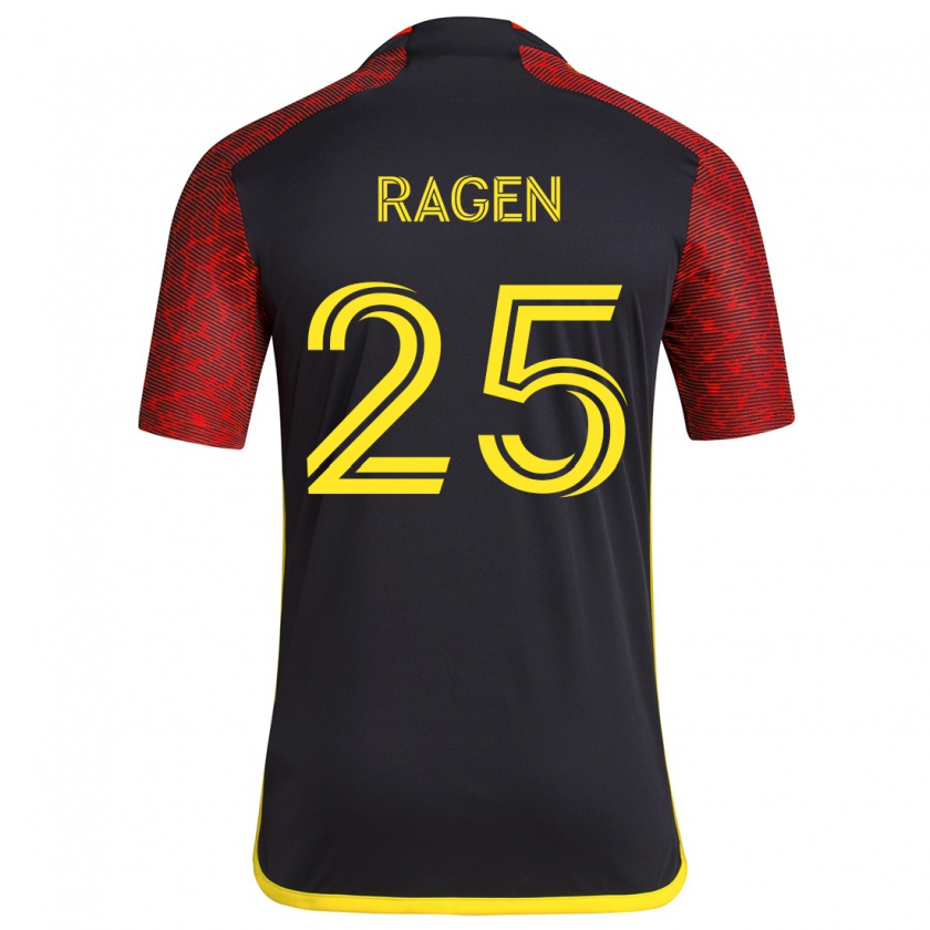 Kandiny Kinder Jackson Ragen #25 Rot Schwarz Auswärtstrikot Trikot 2024/25 T-Shirt