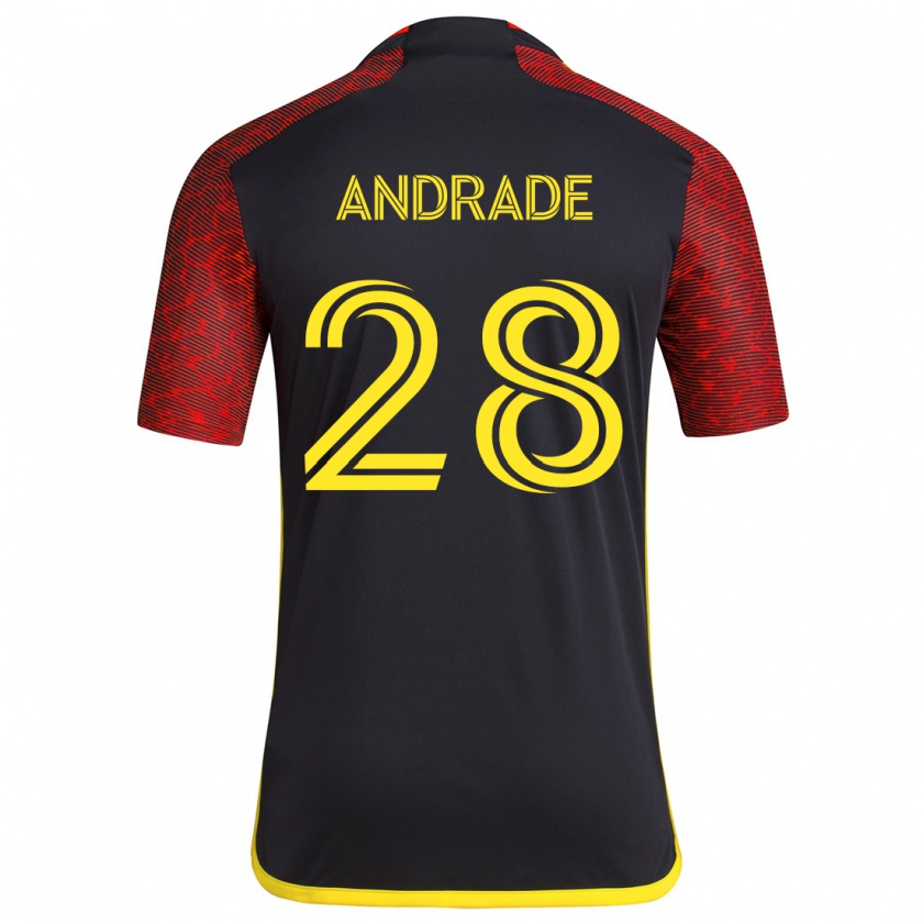 Kandiny Kinder Yeimar Gómez Andrade #28 Rot Schwarz Auswärtstrikot Trikot 2024/25 T-Shirt