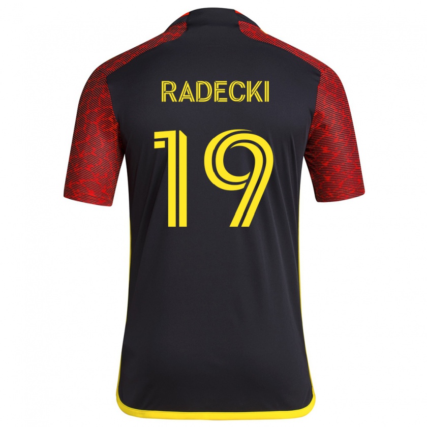 Kandiny Kinder Taylor Radecki #19 Rot Schwarz Auswärtstrikot Trikot 2024/25 T-Shirt