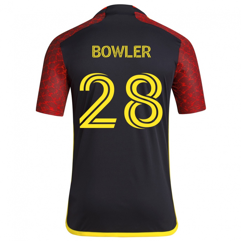 Kandiny Kinder Rachel Bowler #28 Rot Schwarz Auswärtstrikot Trikot 2024/25 T-Shirt