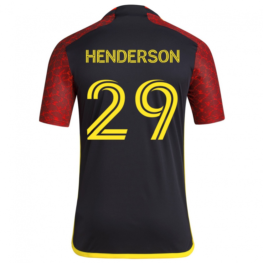 Kandiny Kinder Anna Henderson #29 Rot Schwarz Auswärtstrikot Trikot 2024/25 T-Shirt