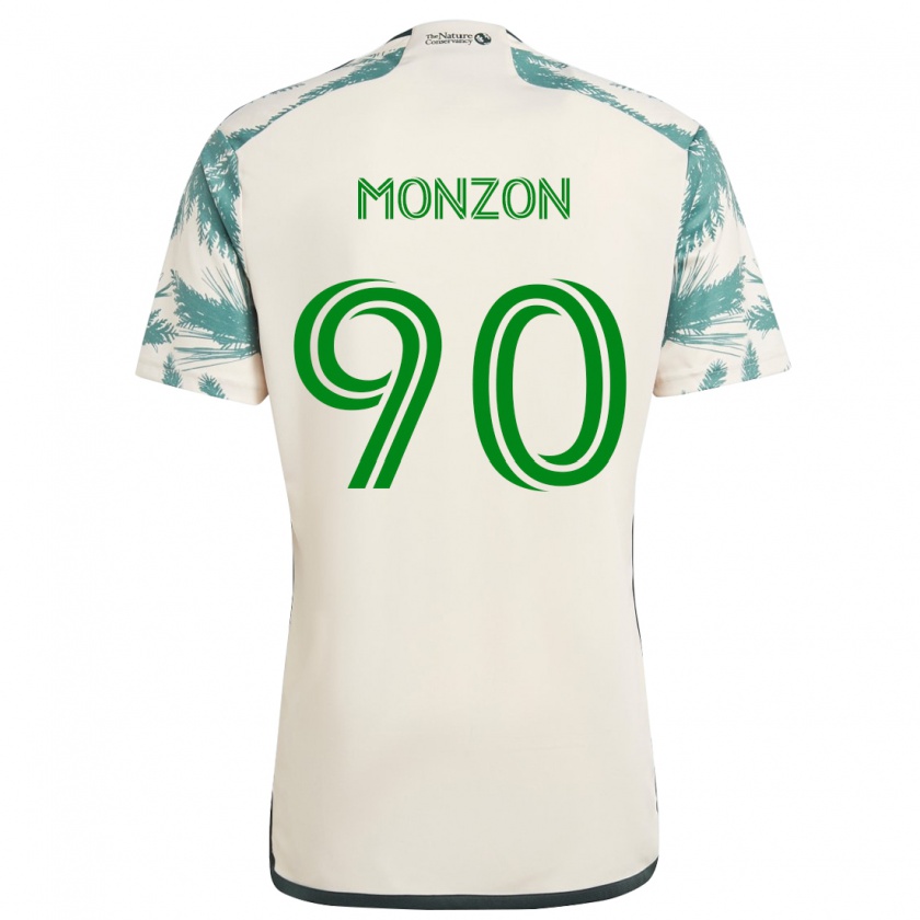 Kandiny Kinder Florián Monzón #90 Beige Braun Auswärtstrikot Trikot 2024/25 T-Shirt