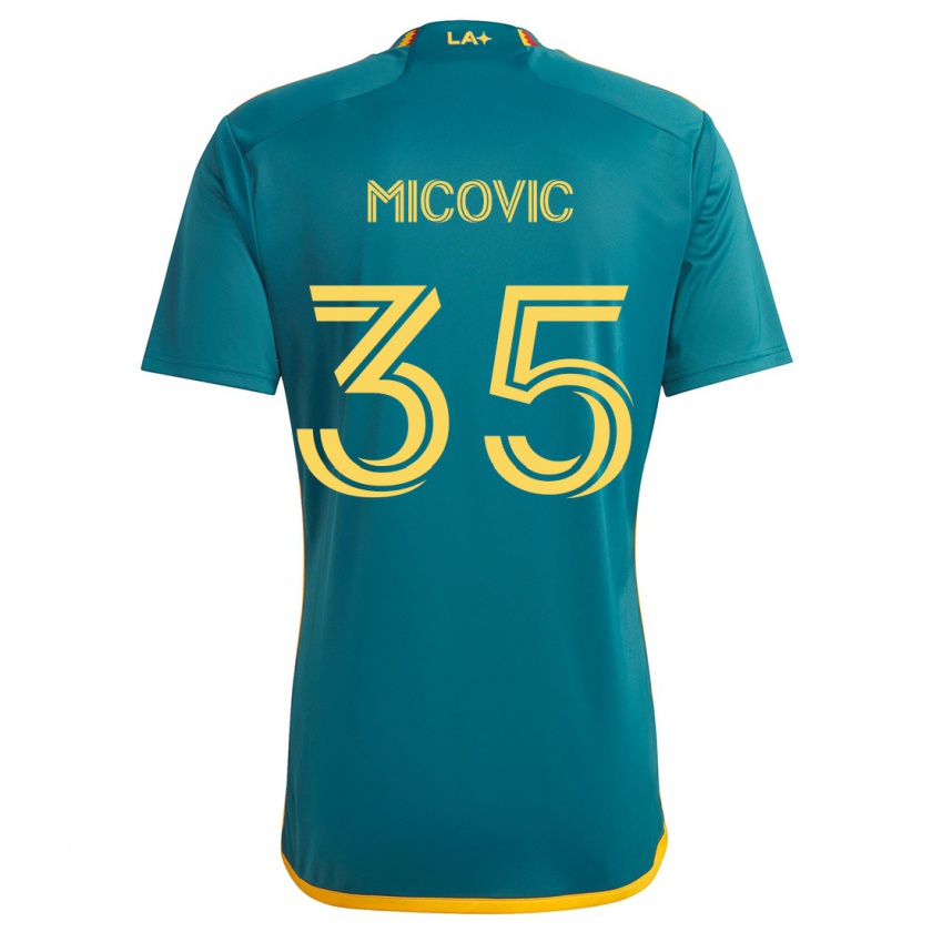 Kandiny Kinder Novak Micovic #35 Grün Gelb Auswärtstrikot Trikot 2024/25 T-Shirt