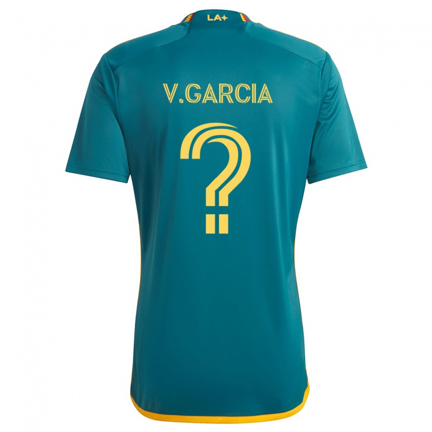 Kandiny Kinder Vicente Garcia #0 Grün Gelb Auswärtstrikot Trikot 2024/25 T-Shirt