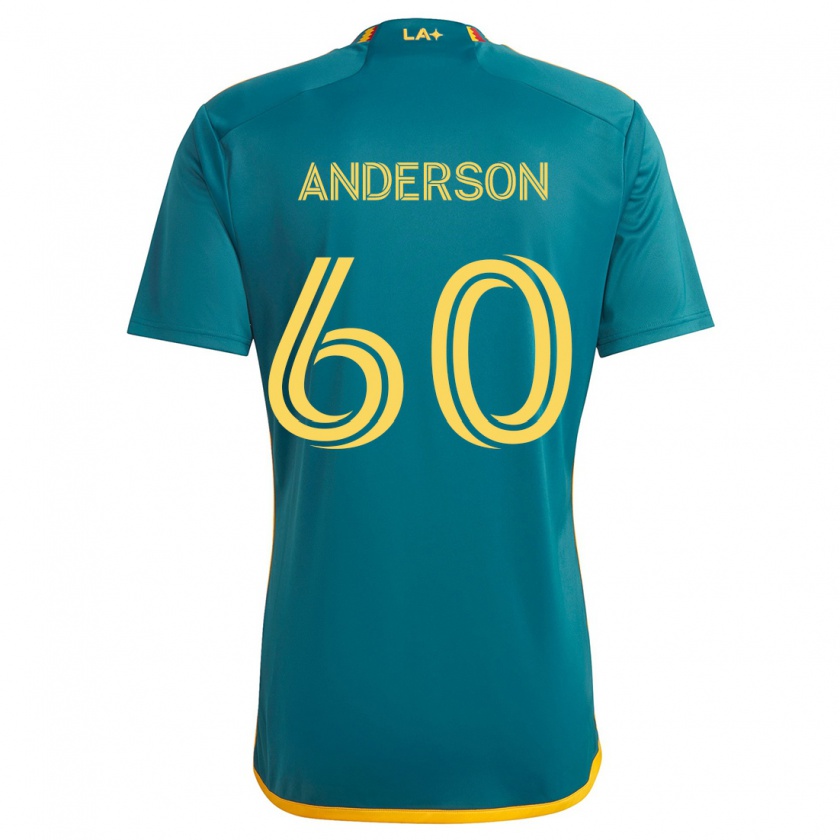 Kandiny Kinder Nolan Anderson #60 Grün Gelb Auswärtstrikot Trikot 2024/25 T-Shirt