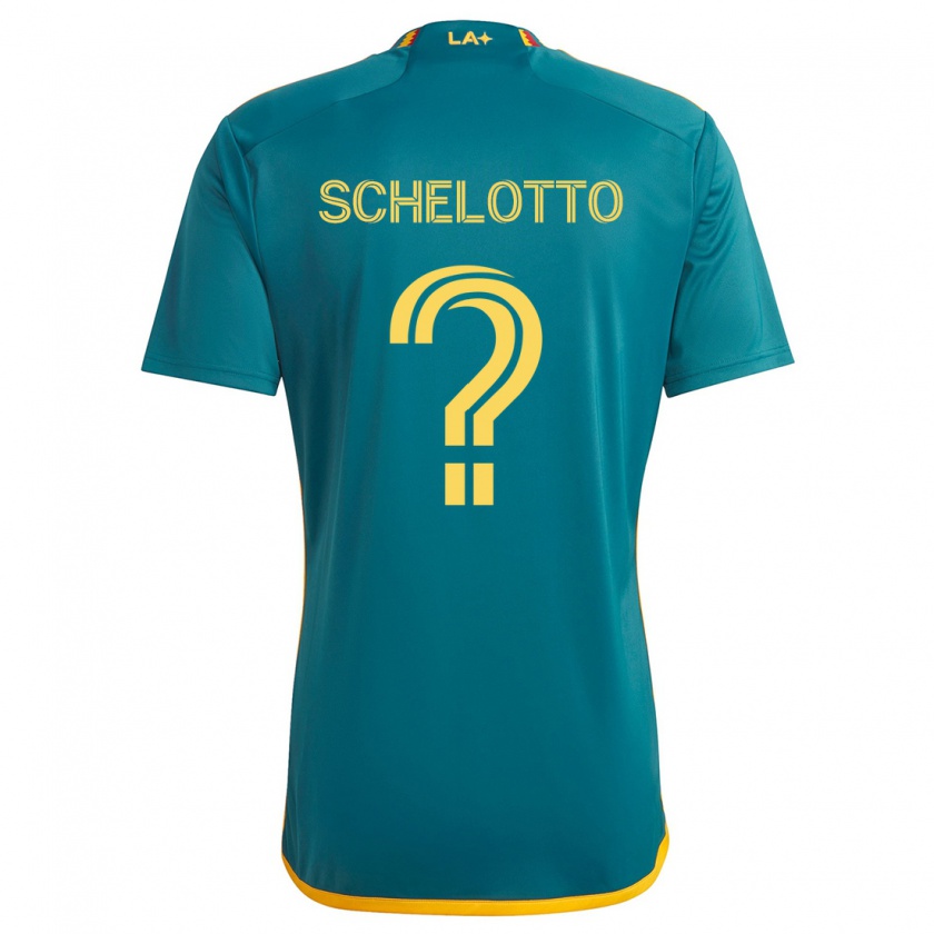 Kandiny Kinder Nicolas Barros Schelotto #0 Grün Gelb Auswärtstrikot Trikot 2024/25 T-Shirt