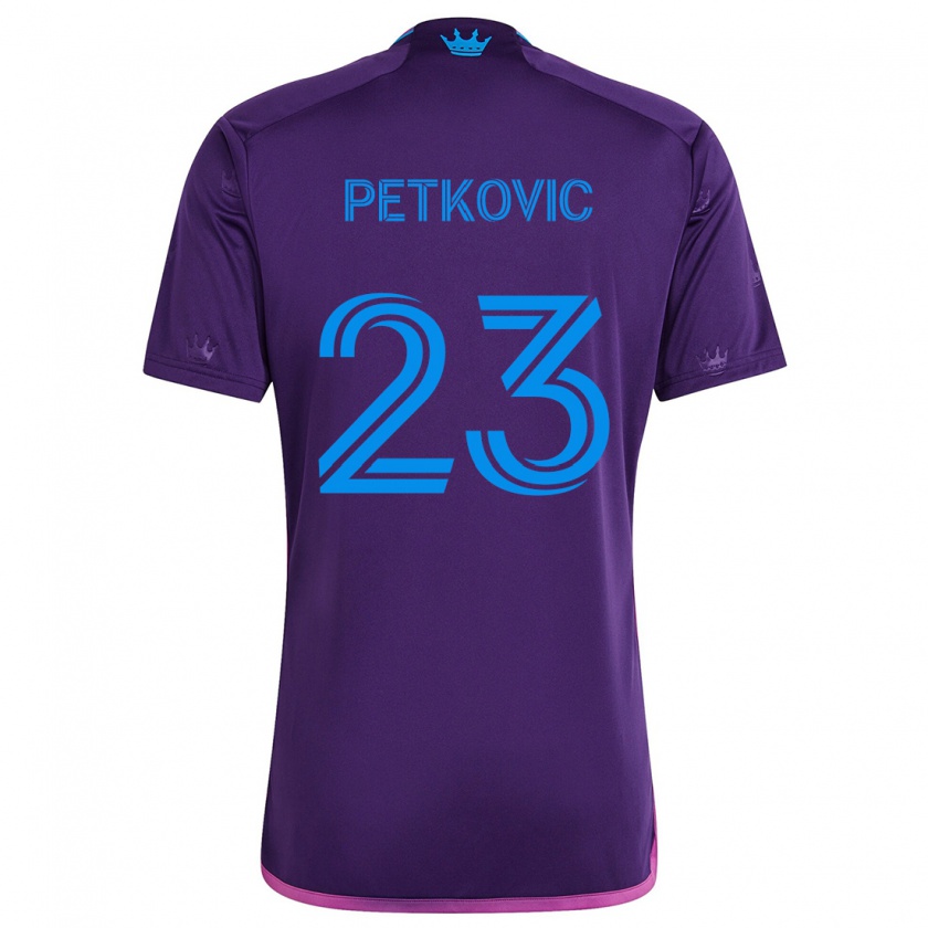 Kandiny Kinder Nikola Petkovic #23 Lila-Blau Auswärtstrikot Trikot 2024/25 T-Shirt