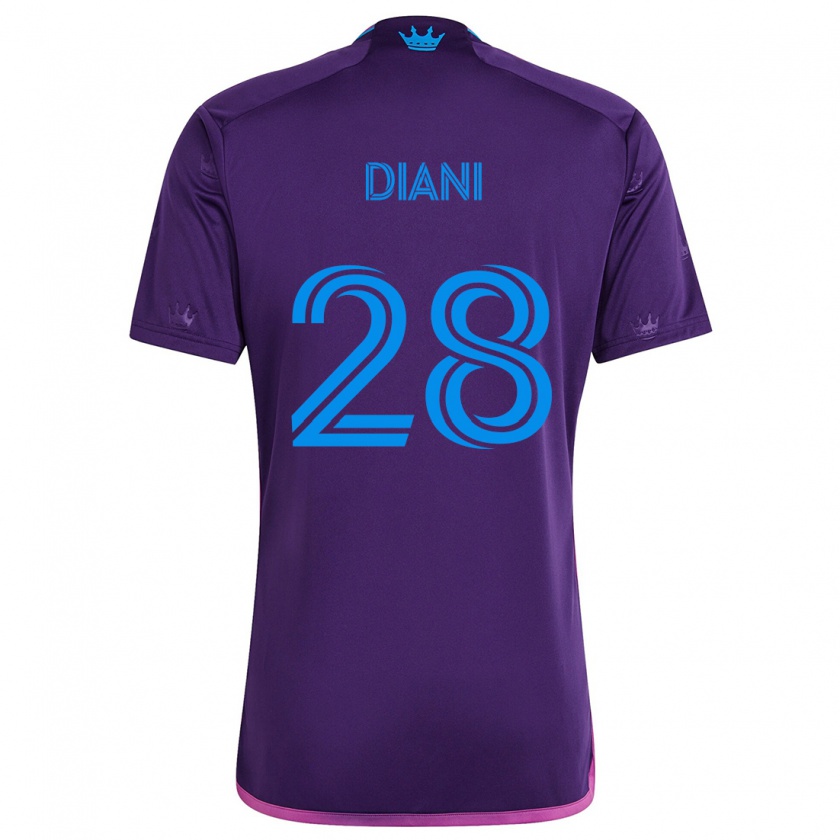 Kandiny Kinder Djibril Diani #28 Lila-Blau Auswärtstrikot Trikot 2024/25 T-Shirt