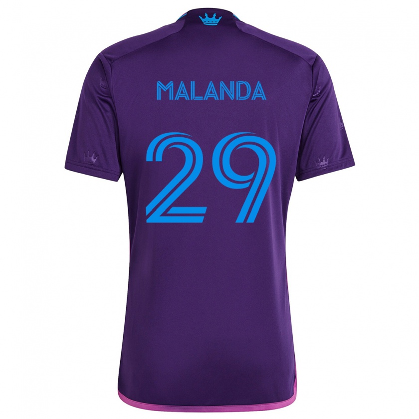 Kandiny Kinder Adilson Malanda #29 Lila-Blau Auswärtstrikot Trikot 2024/25 T-Shirt