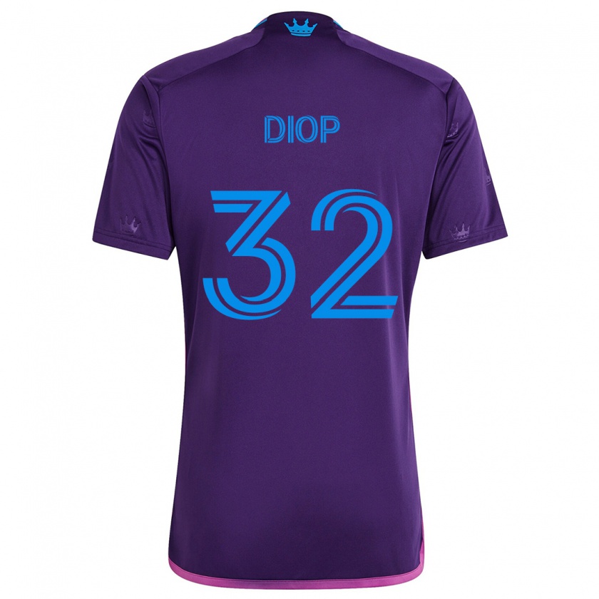 Kandiny Kinder Hamady Diop #32 Lila-Blau Auswärtstrikot Trikot 2024/25 T-Shirt