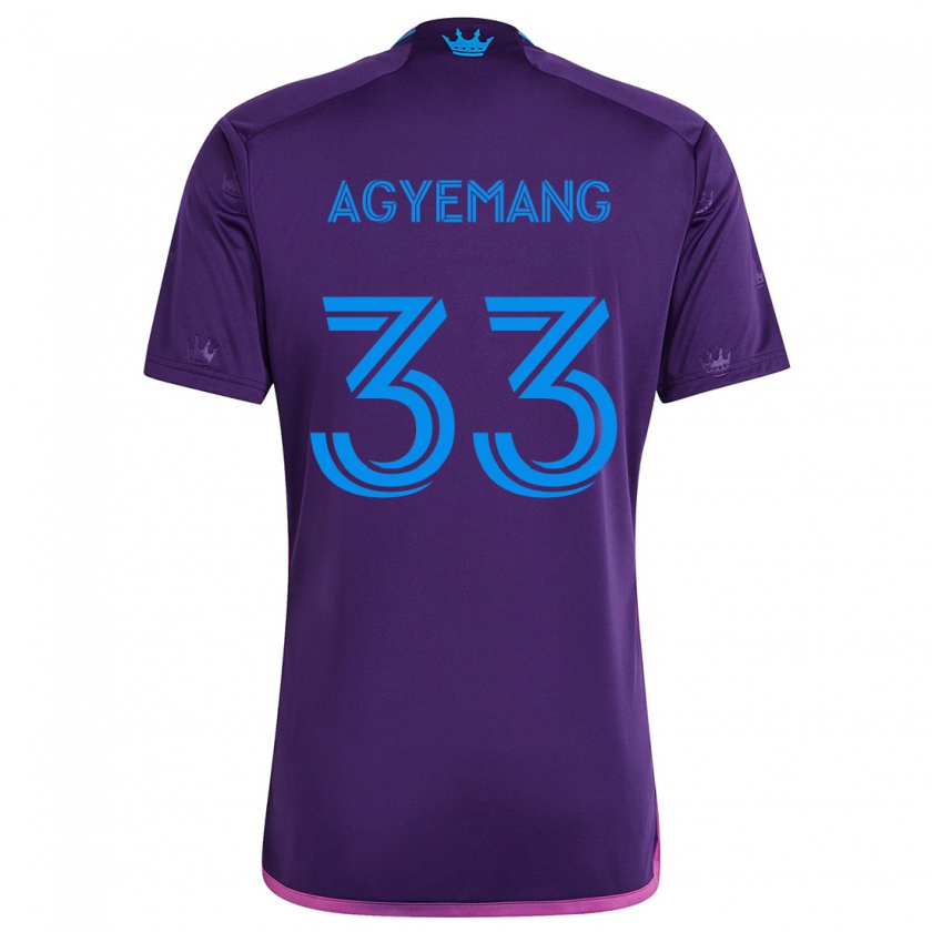 Kandiny Kinder Patrick Agyemang #33 Lila-Blau Auswärtstrikot Trikot 2024/25 T-Shirt