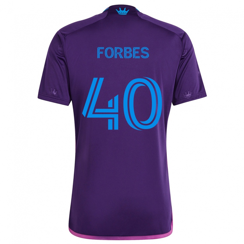 Kandiny Kinder Jahlane Forbes #40 Lila-Blau Auswärtstrikot Trikot 2024/25 T-Shirt