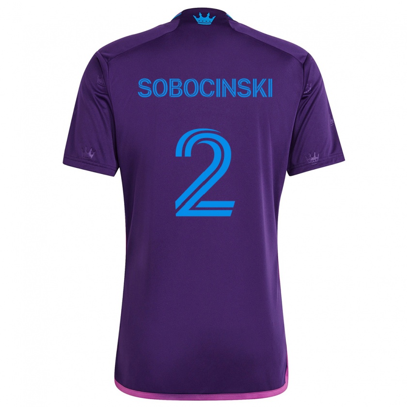 Kandiny Kinder Jan Sobocinski #2 Lila-Blau Auswärtstrikot Trikot 2024/25 T-Shirt