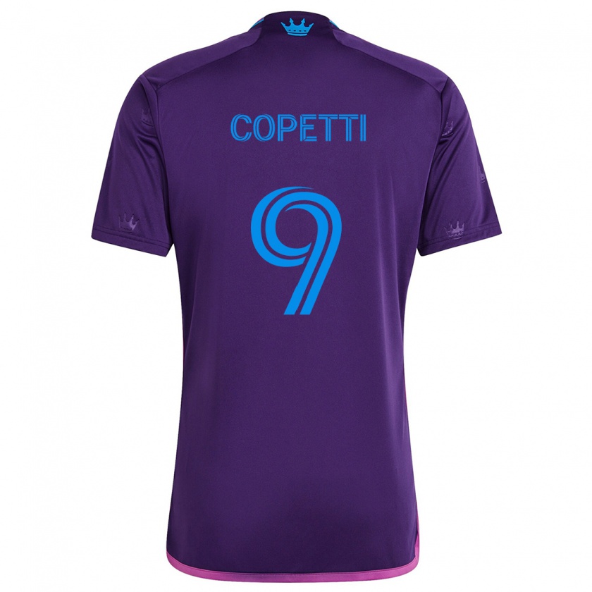 Kandiny Kinder Enzo Copetti #9 Lila-Blau Auswärtstrikot Trikot 2024/25 T-Shirt