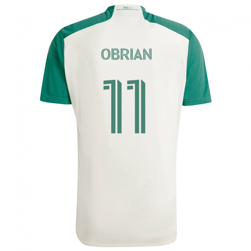 Kandiny Kinder Jáder Obrian #11 Braune Farben Grün Auswärtstrikot Trikot 2024/25 T-Shirt