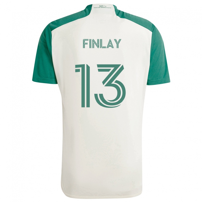 Kandiny Kinder Ethan Finlay #13 Braune Farben Grün Auswärtstrikot Trikot 2024/25 T-Shirt