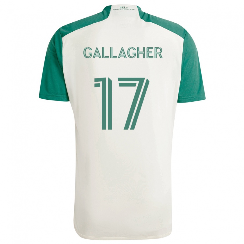 Kandiny Kinder Jon Gallagher #17 Braune Farben Grün Auswärtstrikot Trikot 2024/25 T-Shirt