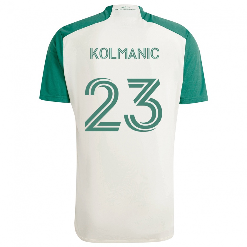 Kandiny Kinder Zan Kolmanic #23 Braune Farben Grün Auswärtstrikot Trikot 2024/25 T-Shirt