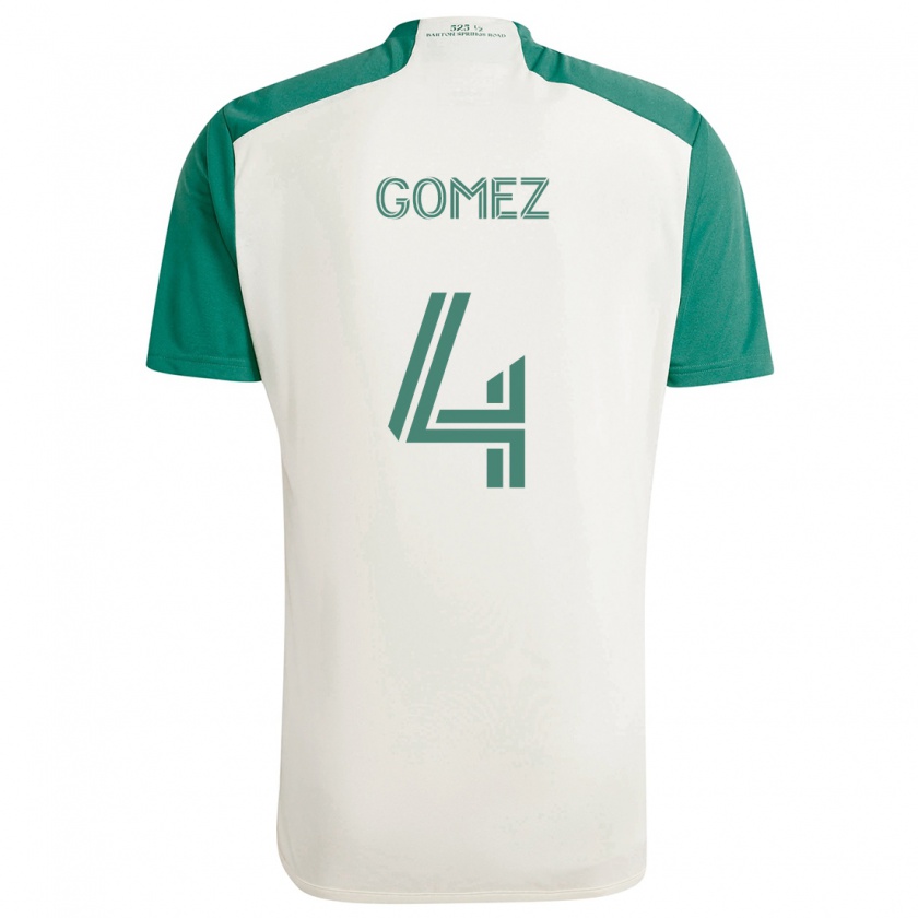 Kandiny Kinder Antonio Gomez #4 Braune Farben Grün Auswärtstrikot Trikot 2024/25 T-Shirt