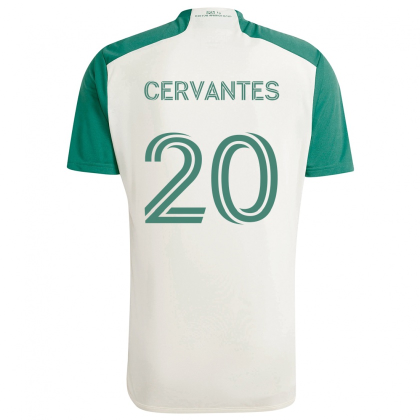 Kandiny Kinder Aaron Cervantes #20 Braune Farben Grün Auswärtstrikot Trikot 2024/25 T-Shirt