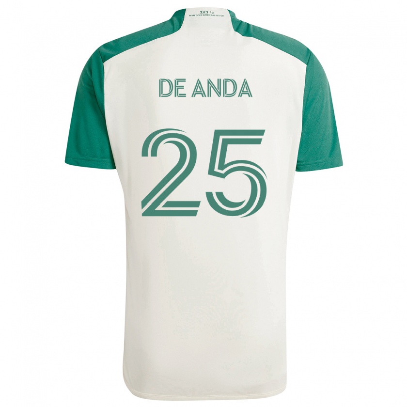 Kandiny Kinder Anthony De Anda #25 Braune Farben Grün Auswärtstrikot Trikot 2024/25 T-Shirt