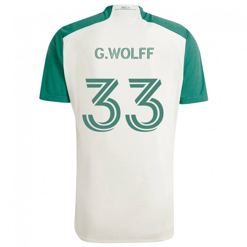 Kandiny Kinder Gavin Wolff #33 Braune Farben Grün Auswärtstrikot Trikot 2024/25 T-Shirt