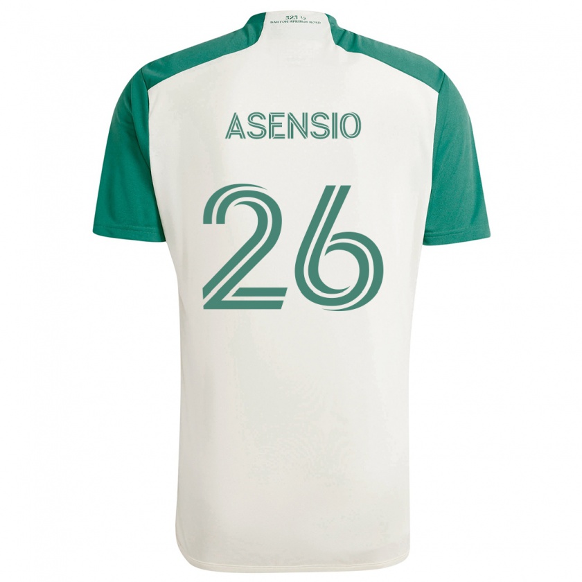 Kandiny Kinder Charlie Asensio #26 Braune Farben Grün Auswärtstrikot Trikot 2024/25 T-Shirt