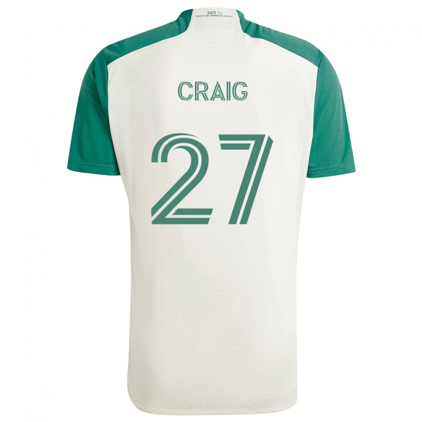 Kandiny Kinder Brandan Craig #27 Braune Farben Grün Auswärtstrikot Trikot 2024/25 T-Shirt