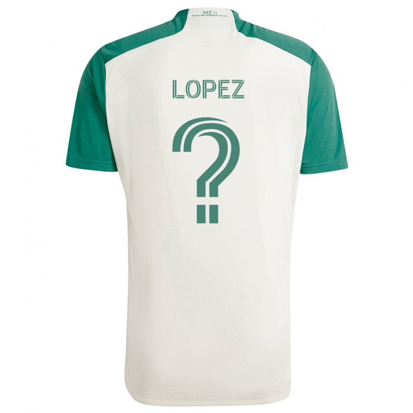 Kandiny Kinder Eric López #0 Braune Farben Grün Auswärtstrikot Trikot 2024/25 T-Shirt